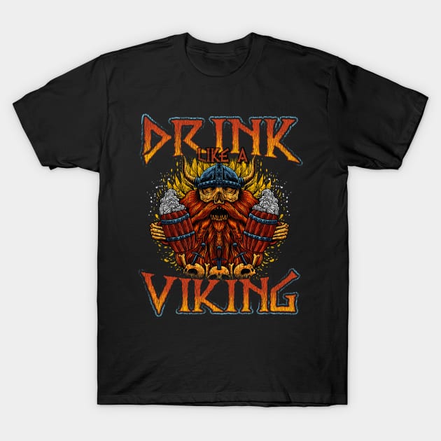 Drink Like A Viking | Warrior Mead Beer Drinker T-Shirt by JakesRWild